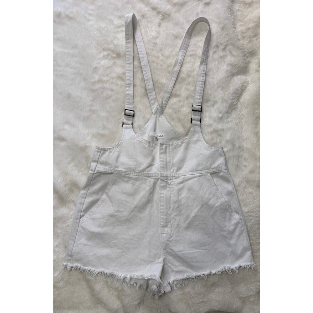Honey Belle White Denim Overall Shorts